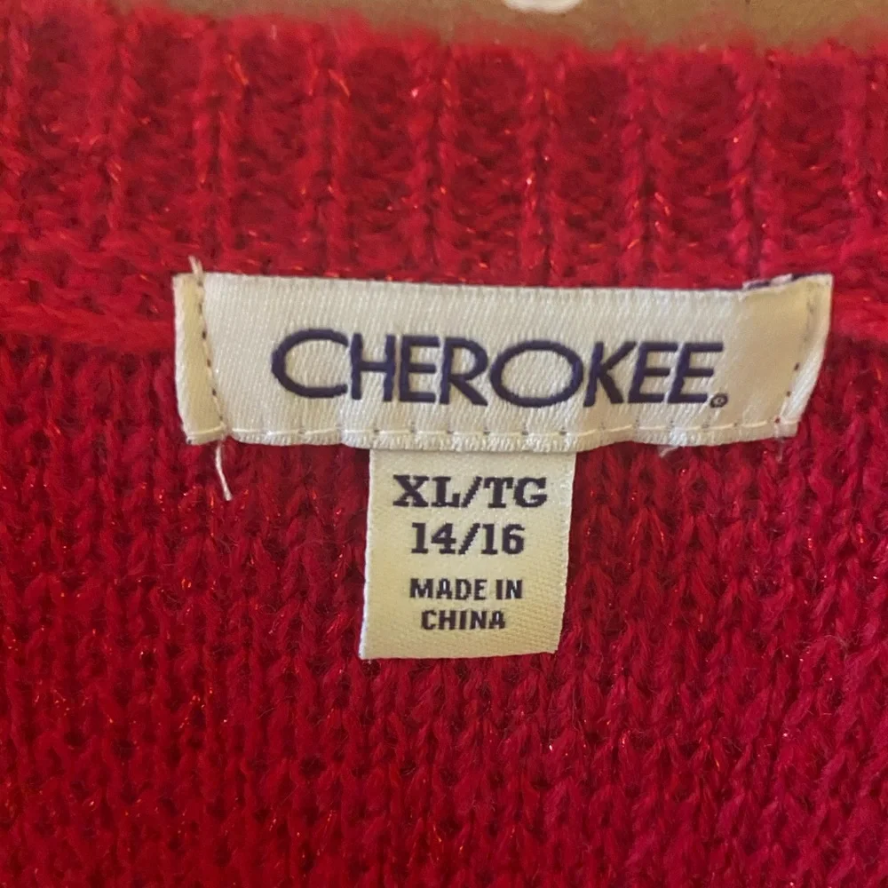 NWT Cherokee red sweater 14-16 girls